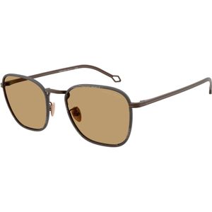 Giorgio Armani Man AR6164J 300673 Zonnebrillen Staal Bronzen Bruin Hurken Normaal