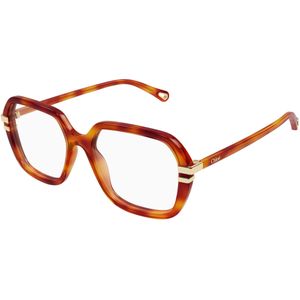 Chloé Vrouw CH0205O 010 Optische monturen Acetaat Havana Transparant Kwadraat