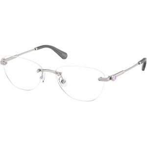 Swarovski Vrouw Swarovski SK1035D 4001 Optische monturen Metaal Zilver Transparant Rotonde Normaal