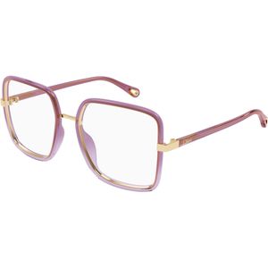 Chloé Vrouw CH0338O 005 Optische monturen Bio-geïnjecteerd Altviool Transparant Kwadraat