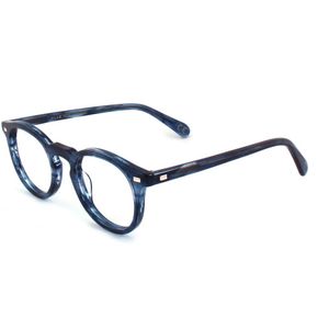 XLAB Unisex TASMANIA 2.0 Optische monturen Acetaat Gestreept blauw  Rotonde Blauw anti-licht