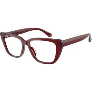 Emporio Armani Donna EA3256U 6254 Optische monturen Acetato Rosso Trasparente Cat Eye Normale