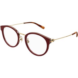 Gucci Vrouw GG1885OA 003 Optische monturen Acetaat Bordeaux Transparant Rotonde