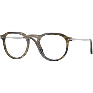 Persol Unisex PO3387V PIER 1237 Optische monturen Acetaat Groente Transparant Kussen Normaal