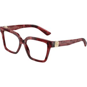 Dolce & Gabbana Vrouw DG3395  3463 Optische monturen Acetaat Rood Transparant Hurken Normaal
