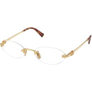 Miu Miu Vrouw MU 53WV 5AK1O11 Optische monturen Metaal Goud Transparant Rotonde Normaal