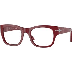 Persol Unisex PO3297V 1172 Optische monturen Acetaat Rood Transparant Vierkant Normaal