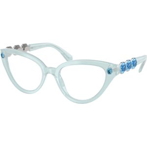 Swarovski Vrouw SK2028 1024 Optische monturen Acetaat Blauw Transparant Kattenoog Normaal
