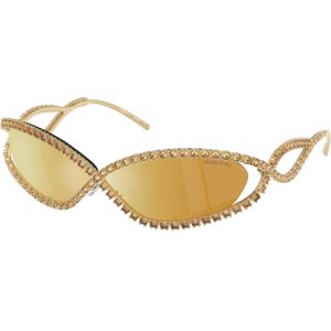 Swarovski Vrouw SK7024 40047P Optische monturen Metaal Goud Bruin Geometrisch Gespiegeld