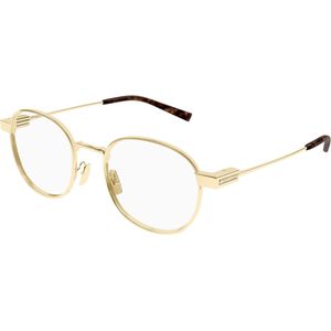 SAINT LAURENT Uniseks SAINT LAURENT SL 785 002 Optische monturen Metaal Goud Transparant Rotonde
