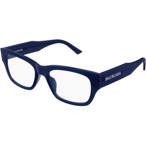Balenciaga Man BB0450O 004 Optische monturen Acetaat Blauw Transparant Kwadraat