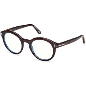 TOM FORD Uniseks FT6061-B 052 Optische monturen Acetaat Havana  Rotonde Normaal