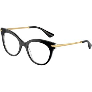 Dolce & Gabbana Vrouw DG3392 3299 Optische monturen Acetaat Zwart Transparant Vlinder Normaal