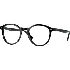 VOGUE EYEWEAR Uomo VO5367 W44 Optische monturen Acetato Nero Trasparente Rotonda Normale