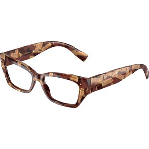 Dolce & Gabbana Vrouw DG3387  3462 Optische monturen Acetaat Bruin Transparant Hurken Normaal