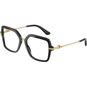 Dolce & Gabbana Vrouw DG3396 501 Optische monturen Acetaat Zwart Transparant Hurken Normaal