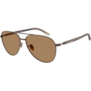 Giorgio Armani Man AR6162 3006M4 Zonnebrillen Staal Bruin Bruin Piloot Fotochromatisch