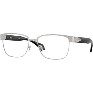 Versace Man VE1306 1266 Optische monturen Metaal Zilver Transparant Kussen Normaal