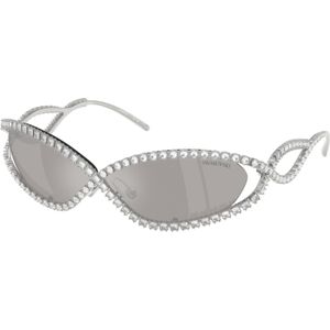 Swarovski Vrouw SK7024 40016G Optische monturen Metaal Zilver Grijs Geometrisch Gespiegeld