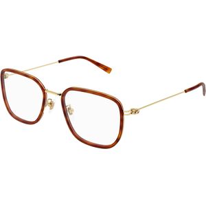 Gucci Uniseks Gucci GG1852OA 002 Optische monturen Geïnjecteerd Havana Transparant Kwadraat