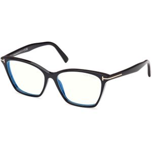 Tom Ford - Rectangular Eyewear - Zwart - Acetaat - Metalen Versiering
