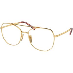 Prada Vrouw PR A58V 5AK1O11 Optische monturen Staal Goud Transparant Geometrisch Normaal