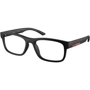 Prada Linea Rossa Man PS 04QV DG01O1 Optische monturen Geïnjecteerd Zwart Transparant Hurken Normaal