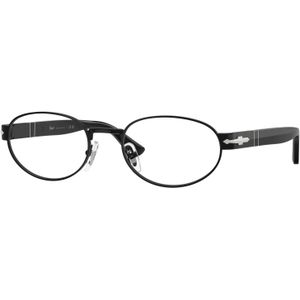 Persol Unisex Persol PO1026V 1078 Optische monturen Metaal Zwart Transparant Rotonde Normaal