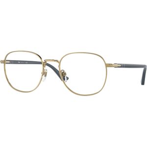 Persol Unisex PO1007V 515 Optische monturen Metaal Goud Transparant Kussen Normaal