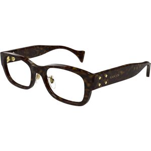 Gucci Uniseks GG1744OJ 002 Optische monturen Acetaat Havana Transparant Kwadraat