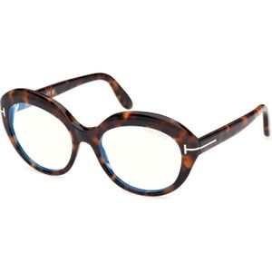 TOM FORD Vrouw FT6095-B 052 Optische monturen Acetaat Havana  Rotonde Normaal