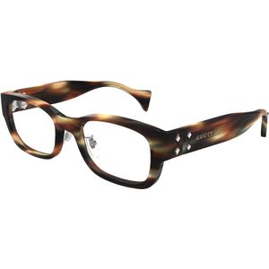 Gucci Uniseks GG1744OJ 003 Optische monturen Acetaat Havana Transparant Kwadraat