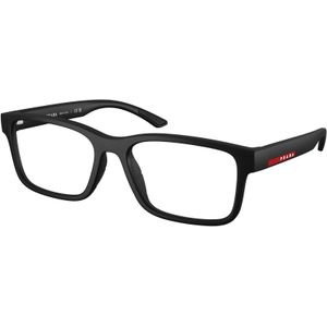 Prada Linea Rossa Man PS 01RV DG01O11 Optische monturen Geïnjecteerd Zwart Transparant Hurken Normaal