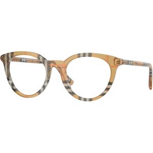 Burberry Donna Be2429 4163 Optische monturen Acetato Marrone Trasparente Rotonda Normale