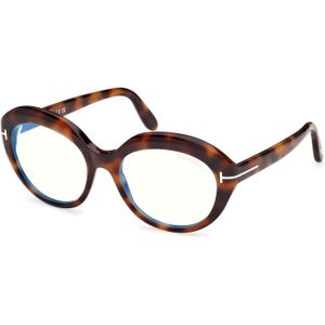 TOM FORD Vrouw FT6095-B 053 Optische monturen Acetaat Havana  Rotonde Normaal
