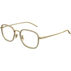 Bottega Veneta Uniseks BV1427OA 003 Optische monturen Titanium Bronzen Transparant Kwadraat