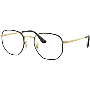 Ray - Ban Unisex RX6448 zeshoekig 3175 Optische monturen Metaal Zwart Transparant Geometrisch Normaal