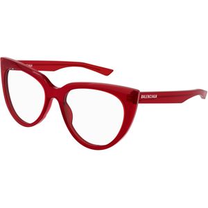 Balenciaga Vrouw BB0218O 004 Optische monturen Acetaat Rood Transparant Kattenoog