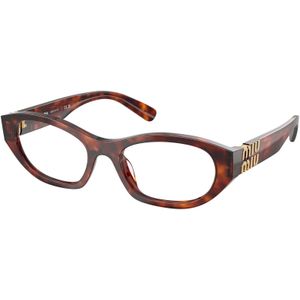 Miu Miu Vrouw MU 03WV 21C1O11 Optische monturen Acetaat Havana Transparant Geometrisch Normaal