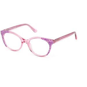 Guess Uniseks GU50267 077 Optische monturen Acetaat Fuchsia  Rotonde Normaal