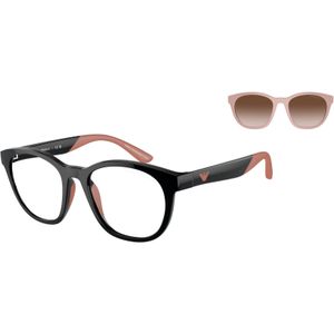 Emporio Armani Kind EK4001 50171W Zonnebrillen Geïnjecteerd Zwart Transparant Pantos Normaal