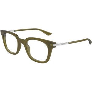 Alexander McQueen Uniseks Alexander McQueen AM0521O 004 Optische monturen Acetaat Groente Transparant Kwadraat