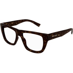 SAINT LAURENT Uniseks SL 714 002 Optische monturen Acetaat Havana Transparant Kwadraat