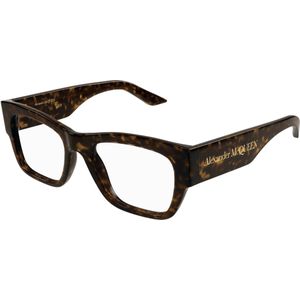 Alexander McQueen Vrouw AM0436O 002 Optische monturen Acetaat Havana  Hurken