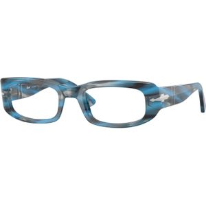 Persol Unisex PO3388V  1234 Optische monturen Acetaat Blauw Transparant Kussen Normaal