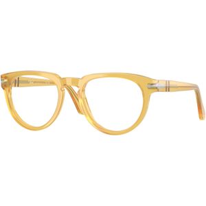 Persol Unisex PO3377V 204 Optische monturen Acetaat Geel Transparant Pantos Normaal