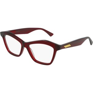 Bottega Veneta Vrouw BV1096O 003 Optische monturen Acetaat Rood Transparant Kattenoog