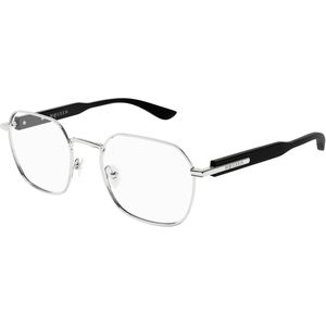 Alexander McQueen Man Alexander McQueen AM0499O 001 Optische monturen Acetaat Zilver Transparant Geometrisch