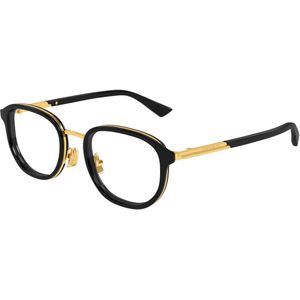 Bottega Veneta Uniseks Bottega Veneta BV1378OK 001 Optische monturen Acetaat Zwart Transparant Rotonde