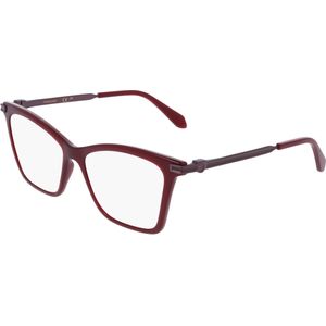 Ferragamo Donna SF3024 653 Optische monturen Acetato Rosso  Cat Eye Normale